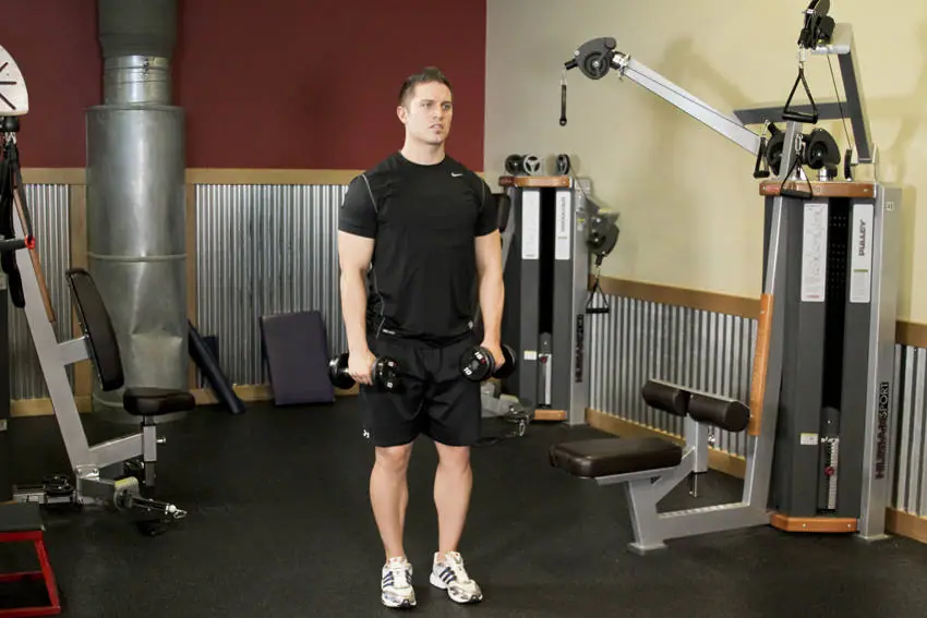 Alternating Deltoid Raise — posisi awal