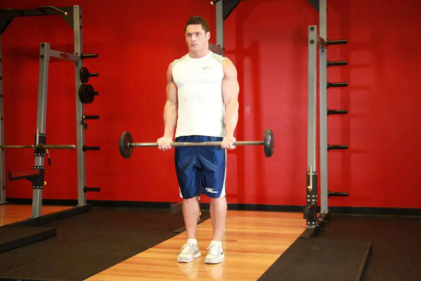 Barbell Curl — posisi awal