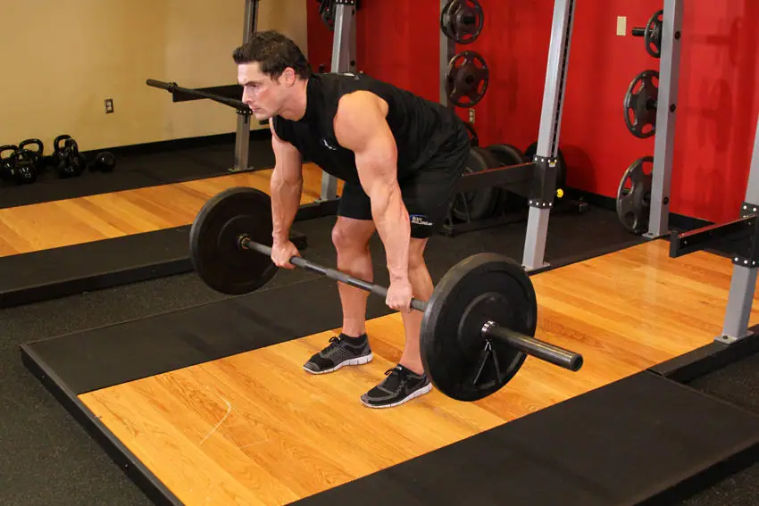 Barbell Rear Delt Row — posisi awal