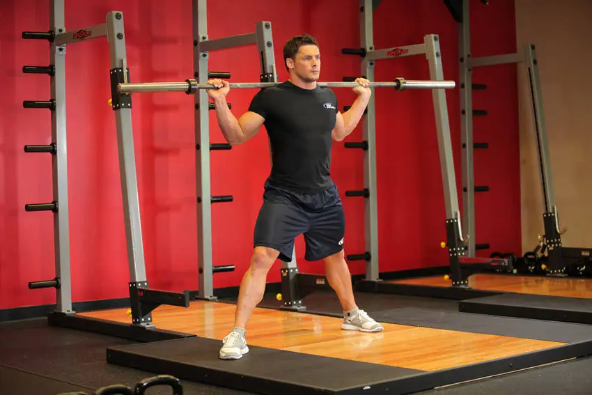 Barbell Side Split Squat — posisi awal
