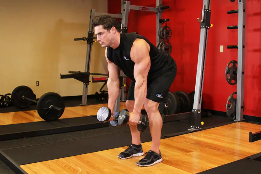 Bent Over Two-Dumbbell Row — posisi awal