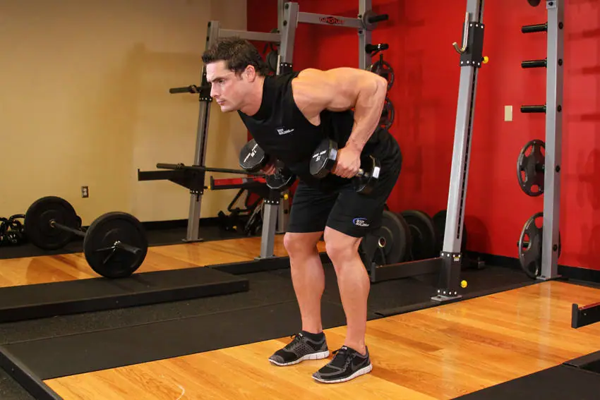 Bent Over Two-Dumbbell Row — posisi akhir