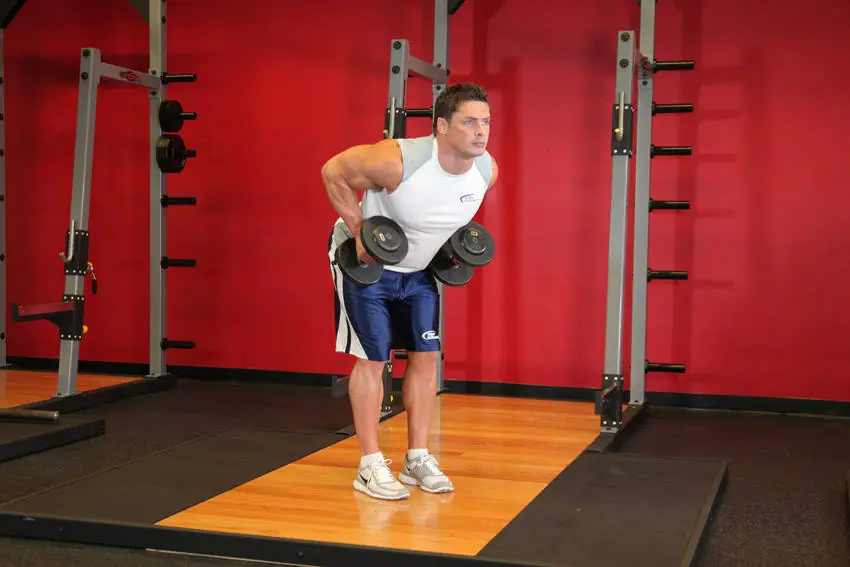 Bent Over Two-Dumbbell Row With Palms In — posisi akhir