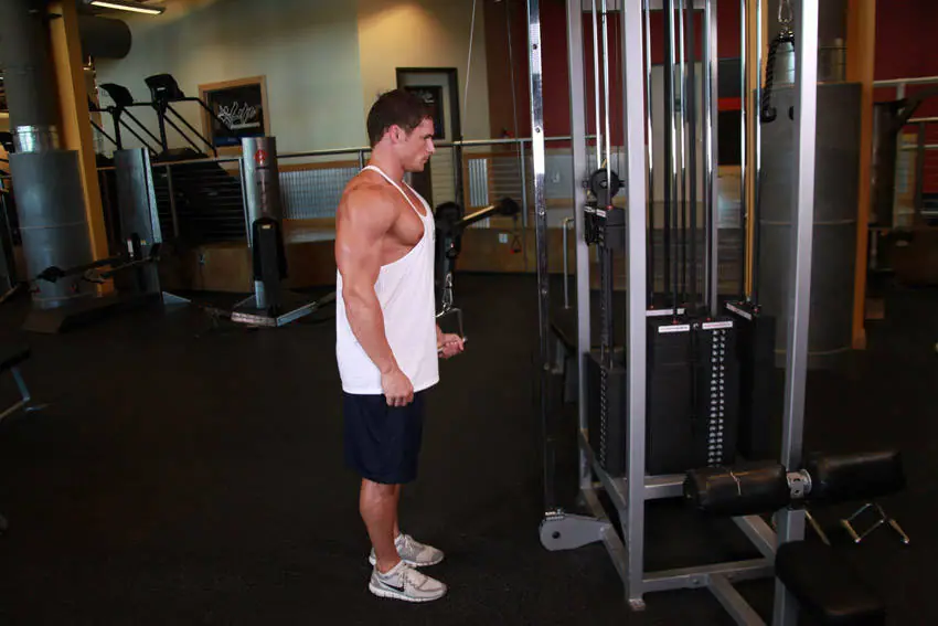 Cable One Arm Tricep Extension — posisi awal