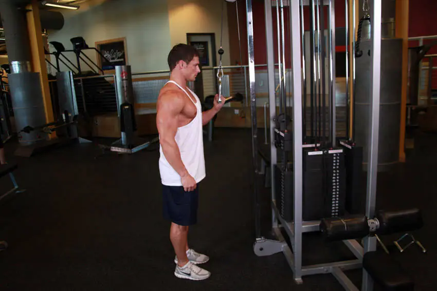 Cable One Arm Tricep Extension — posisi akhir