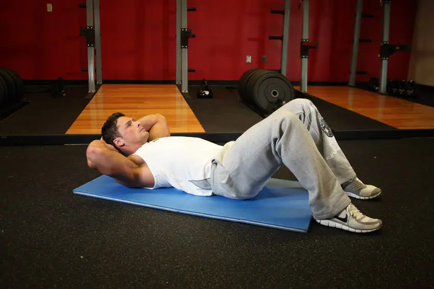 Cross-Body Crunch — posisi awal