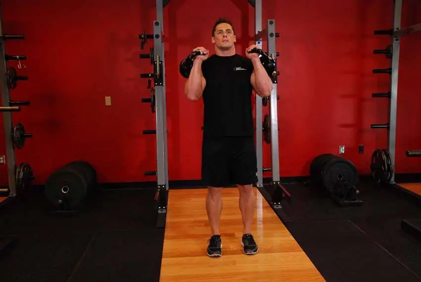 Double Kettlebell Jerk — posisi awal