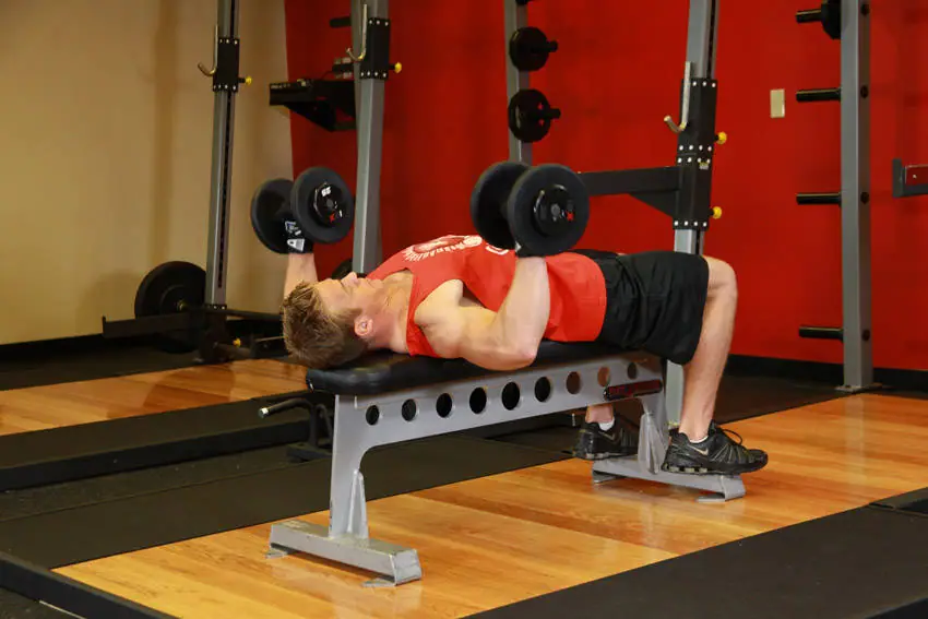 Dumbbell Bench Press — posisi awal