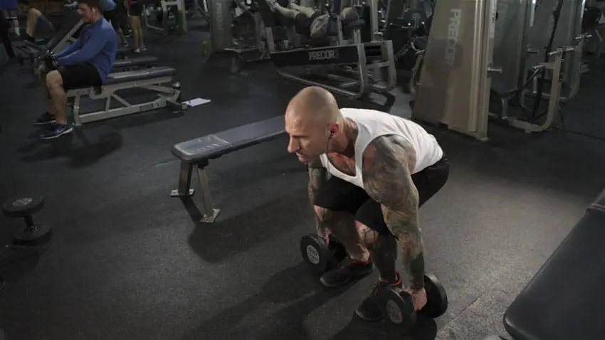 Dumbbell Clean — posisi awal
