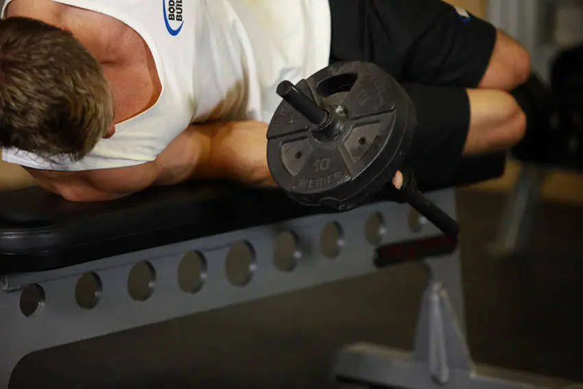 Dumbbell Lying Pronation — posisi akhir
