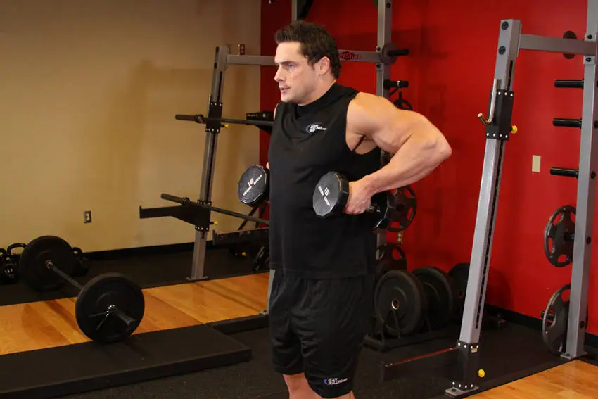 Dumbbell Raise — posisi akhir