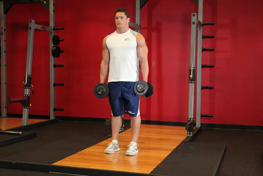 Dumbbell Rear Lunge — posisi awal
