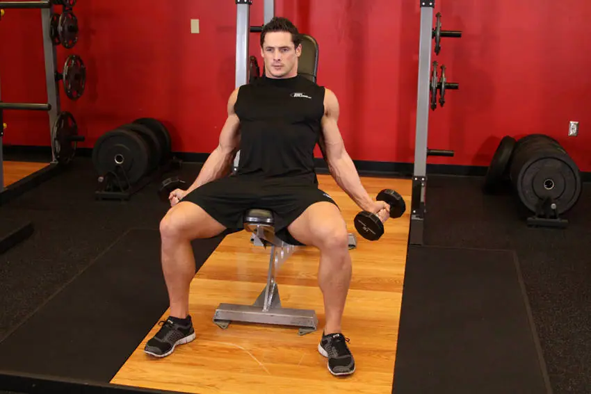 Incline Inner Biceps Curl — posisi awal