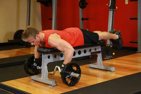 Lying Cambered Barbell Row