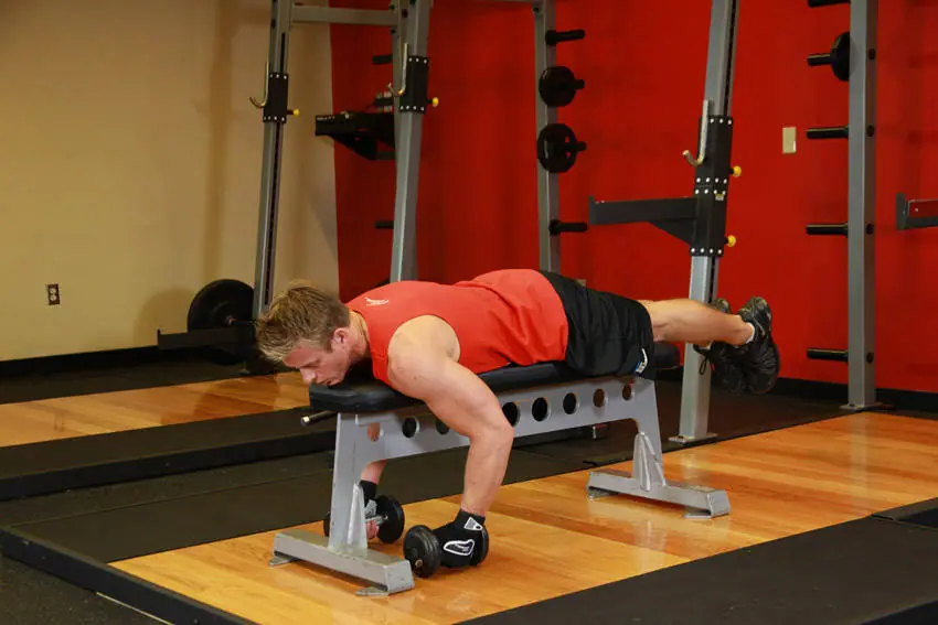 Lying Rear Delt Raise — posisi akhir