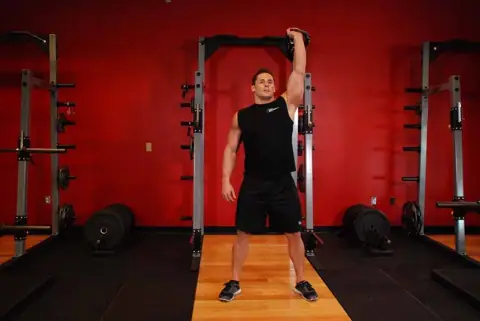 One-Arm Overhead Kettlebell Squats