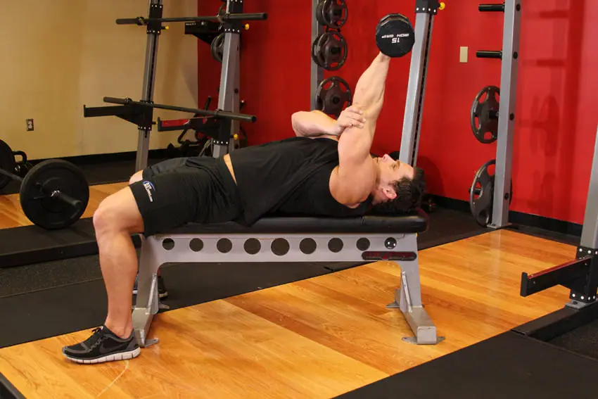One Arm Pronated Dumbbell Triceps Extension — posisi awal