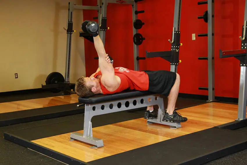 One Arm Supinated Dumbbell Triceps Extension — posisi akhir