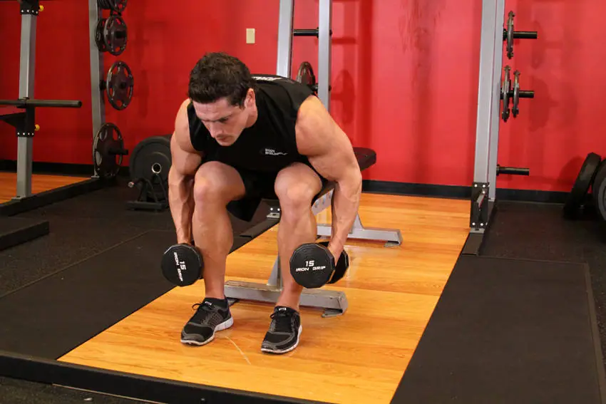 Seated Bent-Over Rear Delt Raise — posisi awal