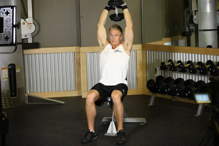 Seated Triceps Press — posisi akhir