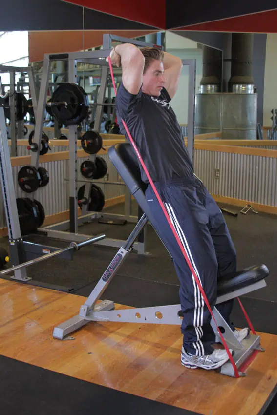Speed Band Overhead Triceps — posisi awal
