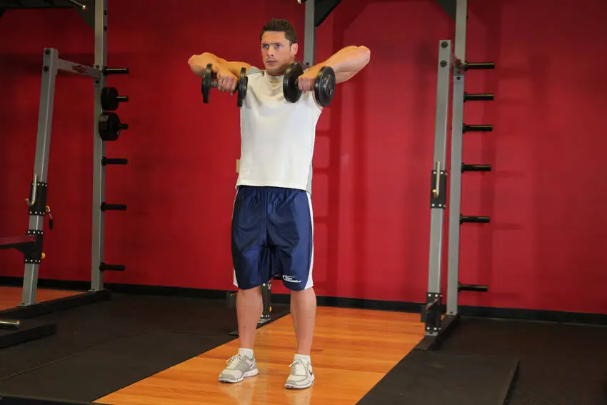 Standing Dumbbell Upright Row — posisi awal