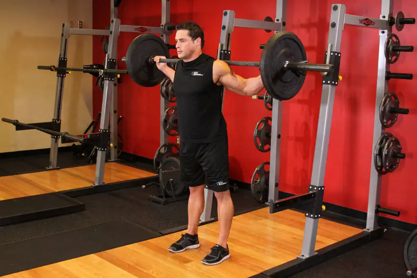 Stiff Leg Barbell Good Morning — posisi awal